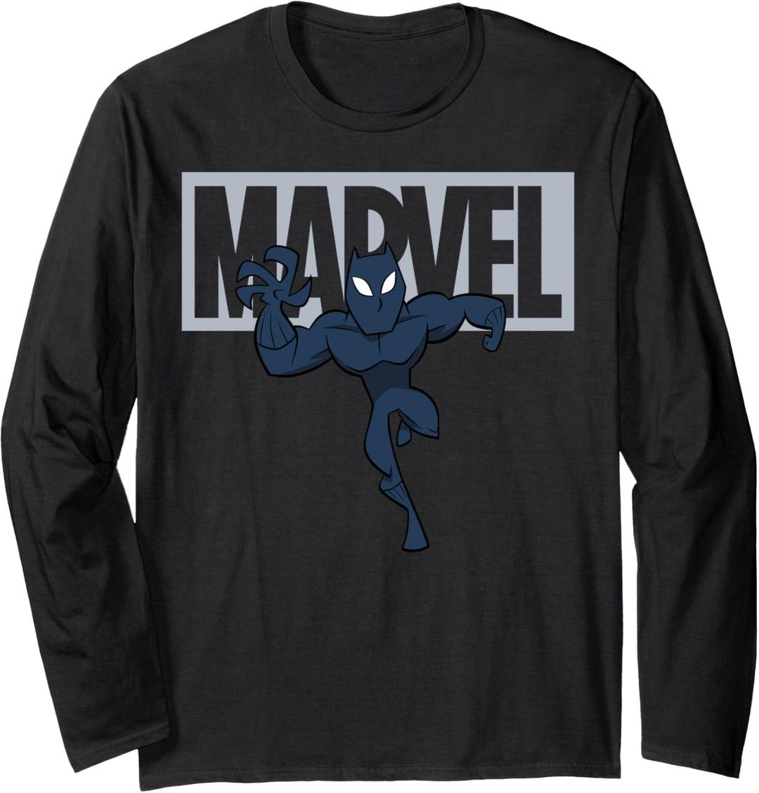 Marvel Avengers Black Panther Logo Doodle Langarmshirt