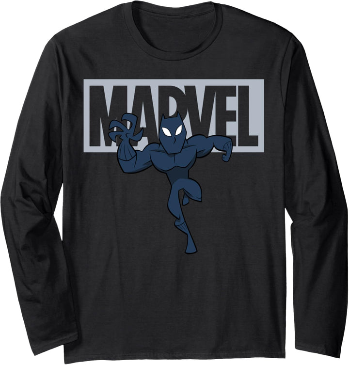 Marvel Avengers Black Panther Logo Doodle Langarmshirt