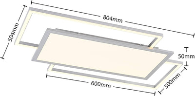 Lucande LED Deckenleuchte 'Ciaran' dimmbar mit Fernbedienung (Modern) in Alu aus Metall u.a. für Sch