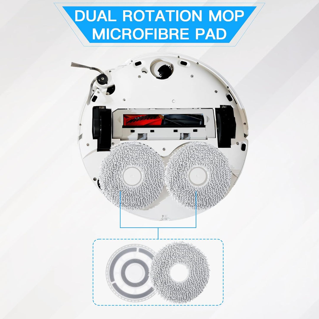 Mopptücher mit Ersatzhalterung, Wischplatten für Roborock QRevo Curv/QRevo Edge/Saros 10R/Qrevo S5V/