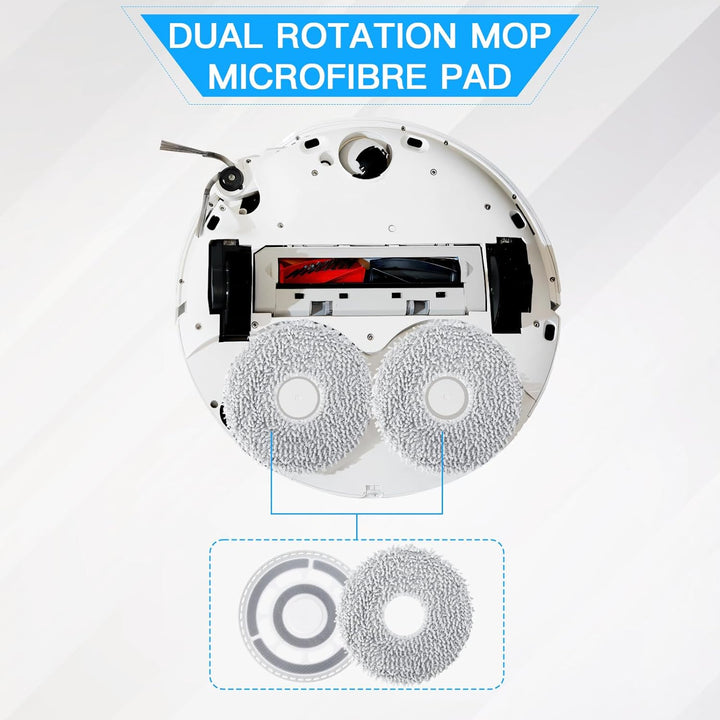 Mopptücher mit Ersatzhalterung, Wischplatten für Roborock QRevo Curv/QRevo Edge/Saros 10R/Qrevo S5V/