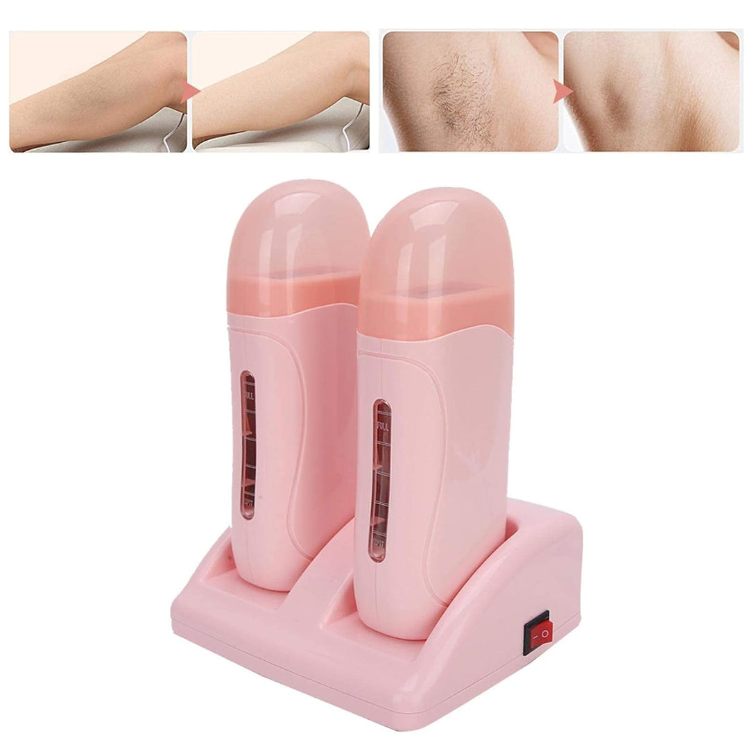Wax Warmer, Wachserhitzer zum Aufrollen mit Doppelkartuschen, Wachserhitzer zur Haarentfernung - Ros