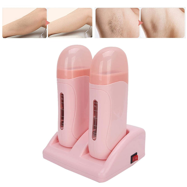 Wax Warmer, Wachserhitzer zum Aufrollen mit Doppelkartuschen, Wachserhitzer zur Haarentfernung - Ros