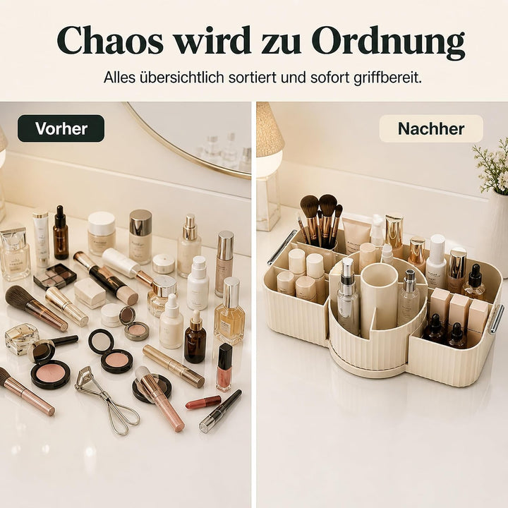 Kosmetik Organizer 360° Drehbar, Acryl, Creme | Make Up Aufbewahrung, Pinselhalter &amp; Schminktisch Or