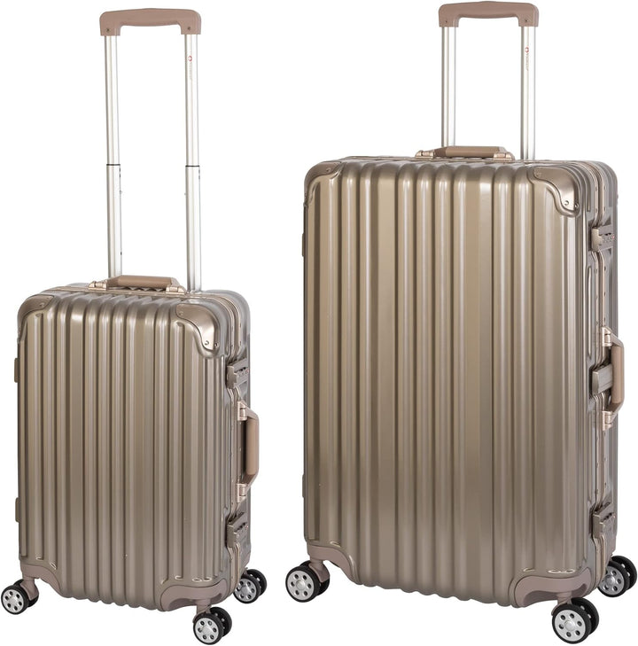 Travelhouse London Koffer Gold S-55cm, L-55cm · 2er-Set · Alu-Rahmen · Polykarbonat Hartschale · Han