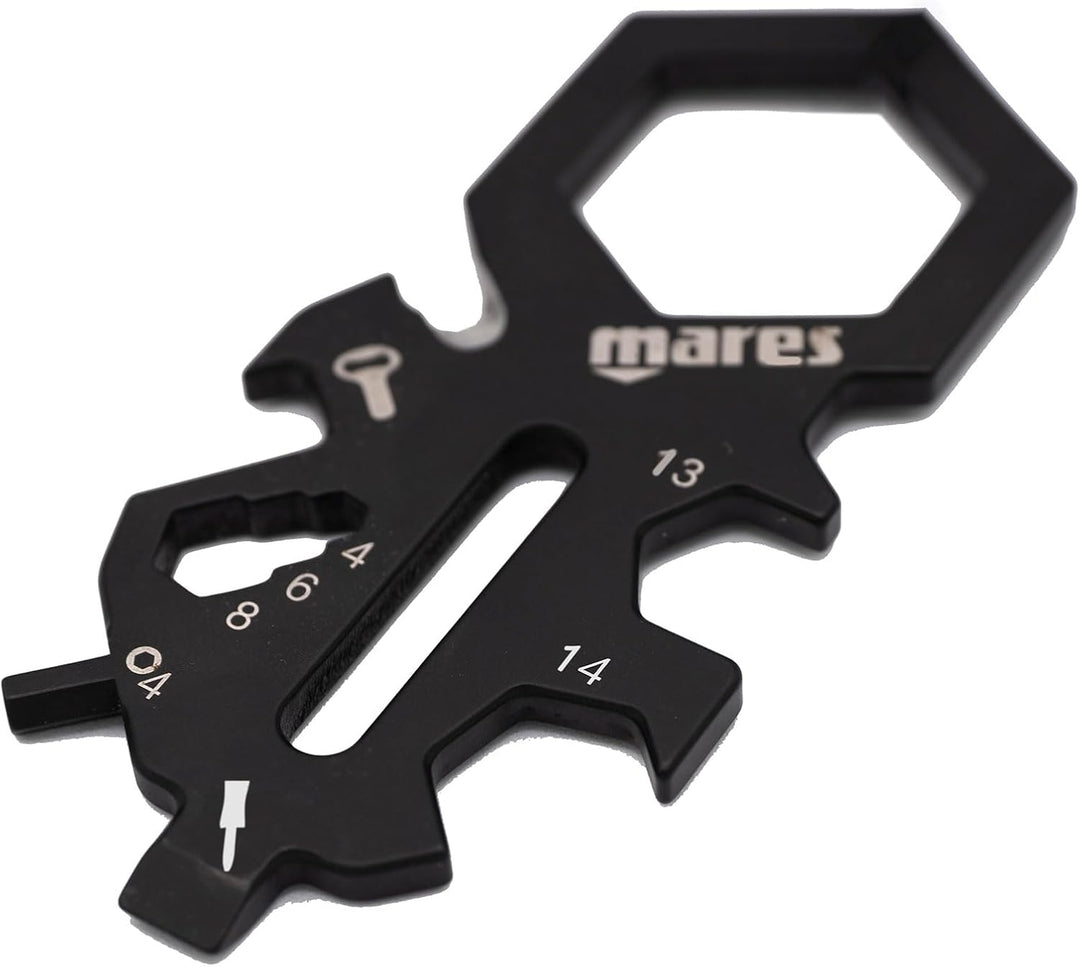 Mares Smarty Mini-Multitool – Tauchen Mehrzweck-Mehrzweckschlüssel, 4 mm Inbusschlüssel, Flaschenöff