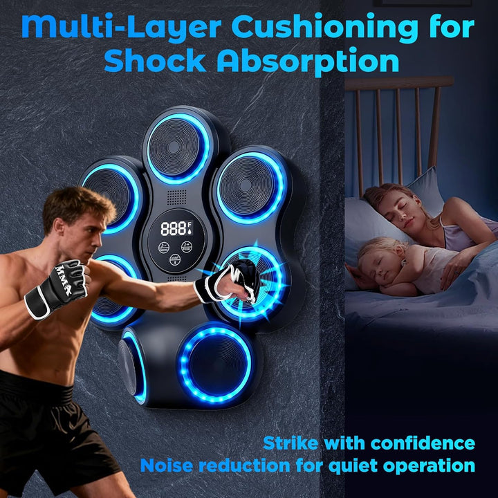 Smart Music Boxing Machine mit LED-Lichtern, Bluetooth Musikboxing Maschine mit 9 Geschwindigkeitsmo