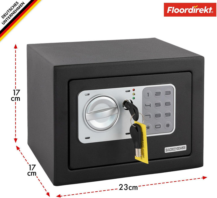 Floordirekt Tresor Cortez Möbeltresor Safe - 17 x 23 x 17 cm, Anthrazit - elektronisches Zahlenschlo
