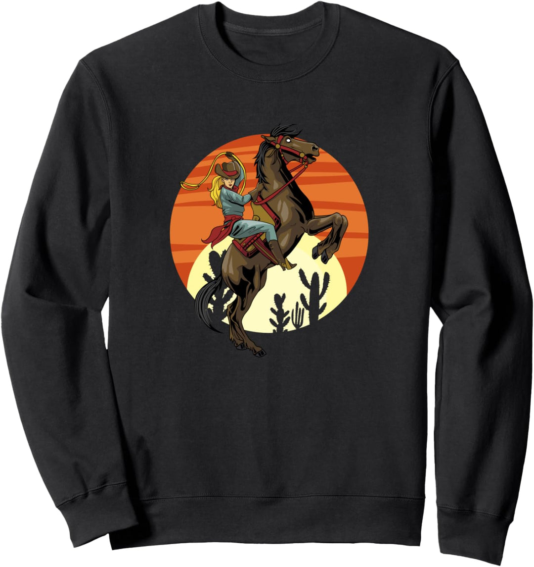 Cowgirl Western Country Geschenk - Westernreiten Pferd Rodeo Sweatshirt