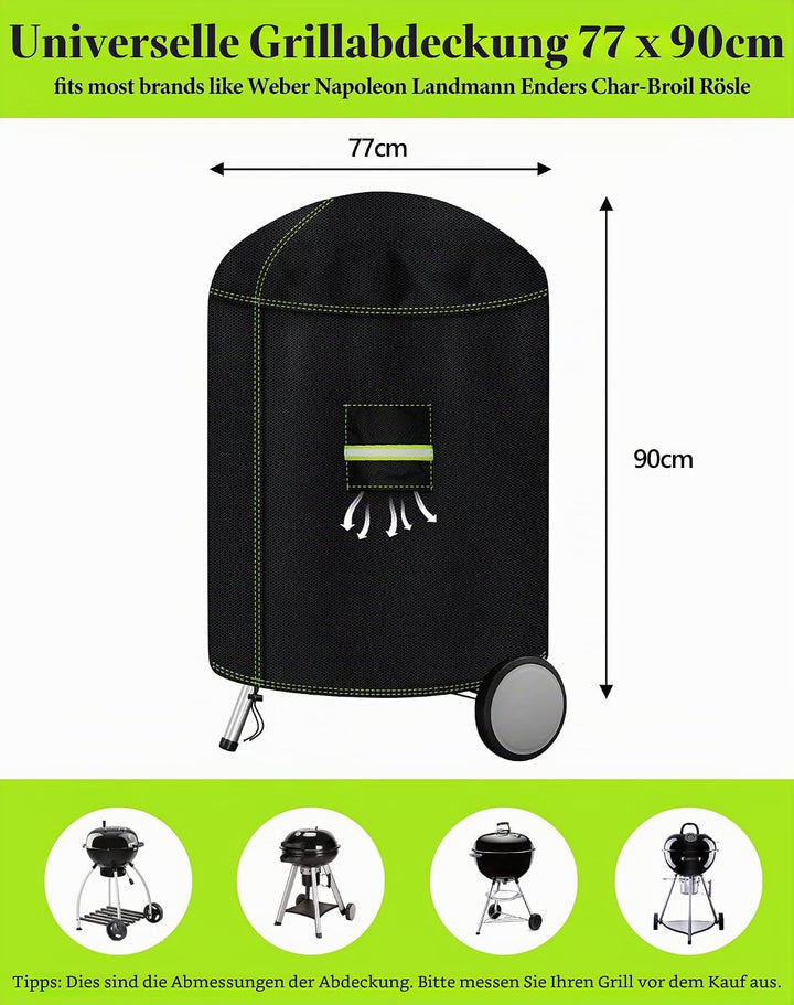 VDISRR Kugelgrill Abdeckung, 600D Oxford Heavy Duty Grillabdeckung für Weber Kugelgrill 57 cm, Grill