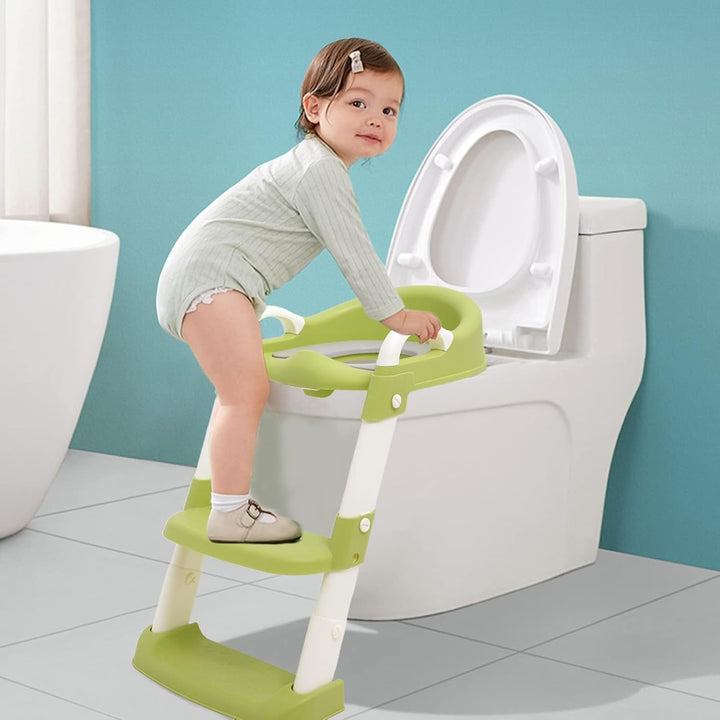 Töpfchen Toilettensitz Baby mit Treppe, Kinder WC Sitz Toilette Toilettentrainer Höhenverstellbar un