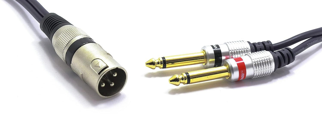 XLR Stecker auf 2x 6.3mm TS Klinke Kabel 5m Mikrofonkabel 3 Polig auf Mono Klinkenstecker Audio Adap