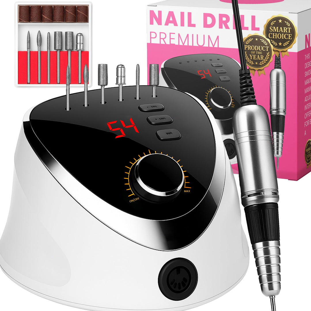 Retoo Nagelfräser Elektrische 35000 U/Min Professionelle Nagelfeile mit LED Display Fräser für Gelnä