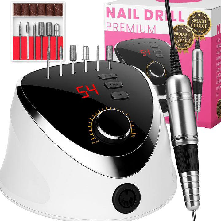 Retoo Nagelfräser Elektrische 35000 U/Min Professionelle Nagelfeile mit LED Display Fräser für Gelnä