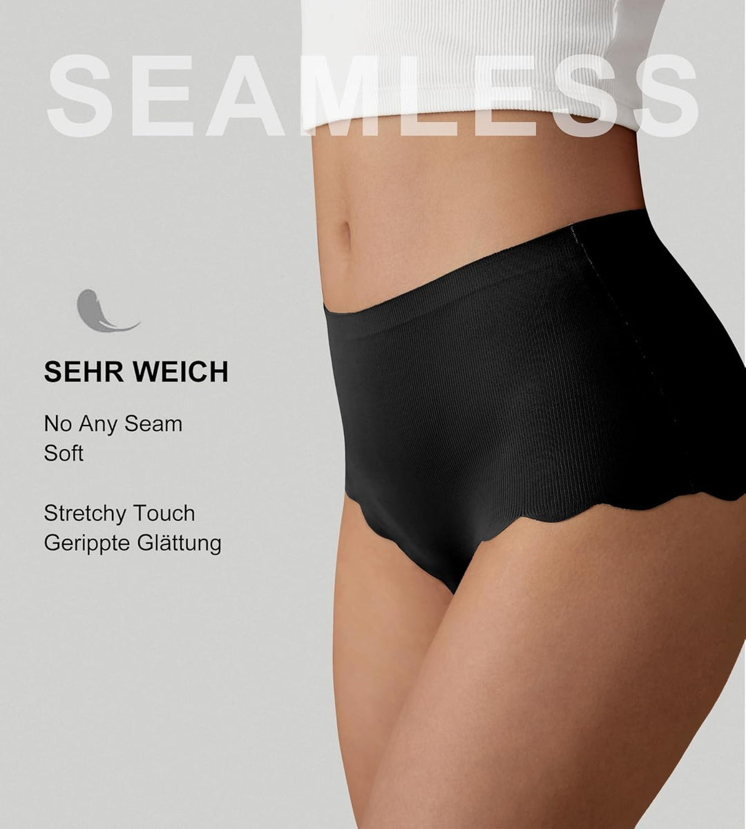 SHARICCA Nahtlos Slips Unterwäsche Damen Hohe Taille Bequeme Seamless Hipster Slips No Show Unterhos