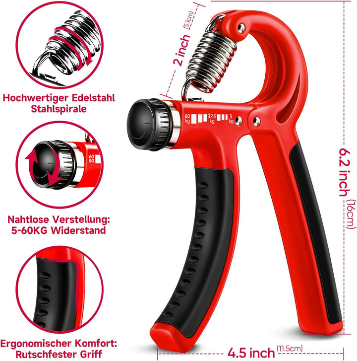 FitBeast Handtrainer Fingertrainer, Griffkraft Trainer Trainingsset - 5er-Pack, Verstellbarer Grip T