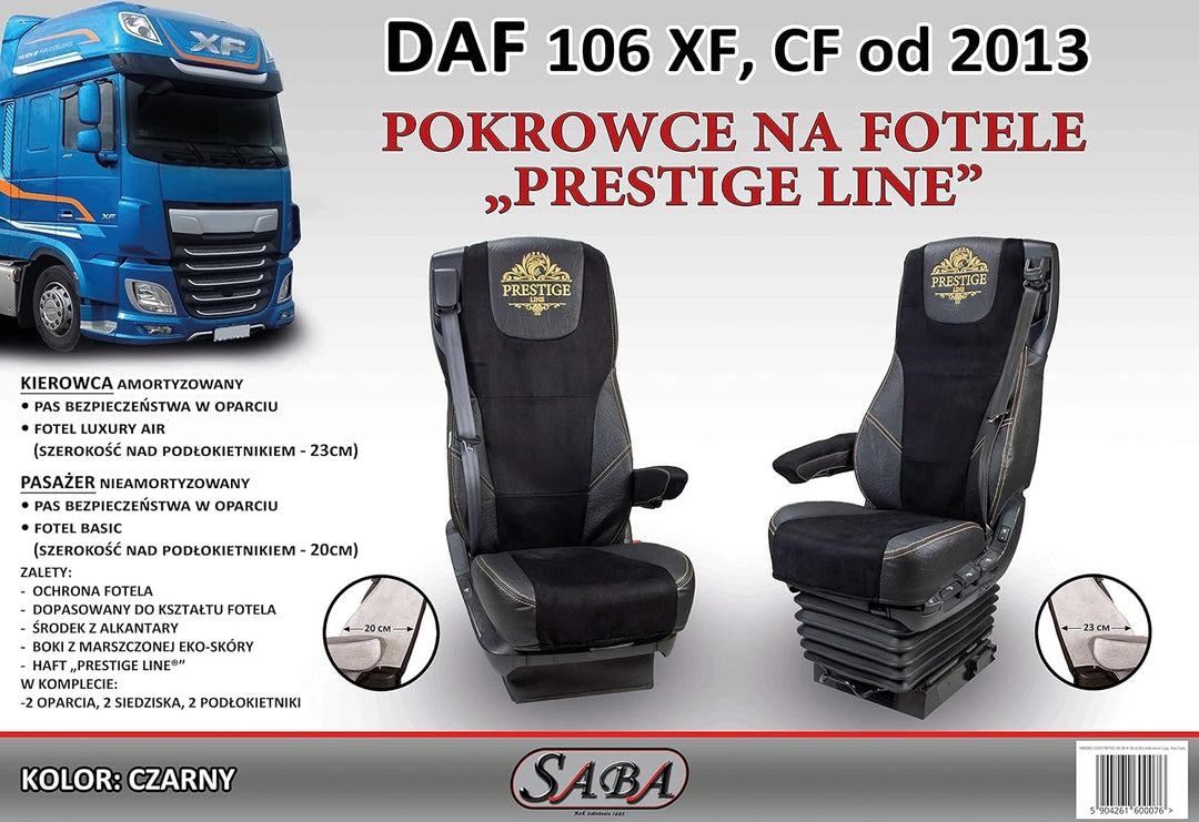 SITZBEZÜGE Prestige LINE DAF 106 XF ab 2013 (SCHWARZ), SCHWARZ