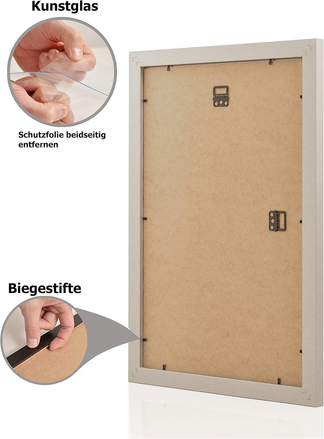 Stallmann Design Bilderrahmen 35x100 cm alu Holz mit Acrylglas Rahmen-Breite 20mm Posterrahmen Wechs