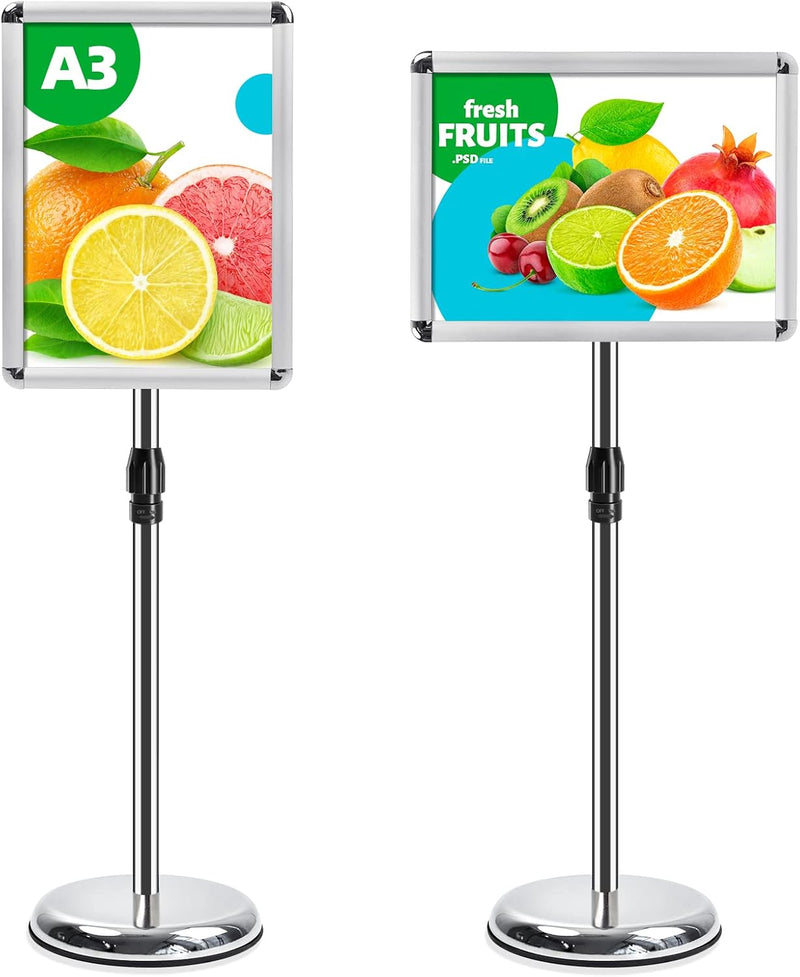 VAIIGO A3 Infoständer Höhenverstellbar Aluminium DIN A3 Plakatständer Informationsständer Präsentati