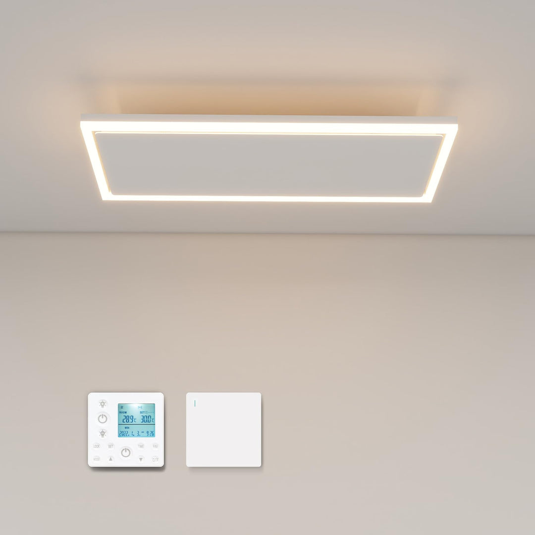 Infrarotheizung Deckenmontage 1190 Watt, Infrarot Deckenheizung mit LED Licht Beleuchtung, Infraroth