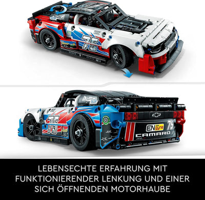 LEGO Technic NASCAR Next Gen Chevrolet Camaro ZL1 Modell-Auto-Bausatz, Rennfahrzeug-Spielzeug, Samml