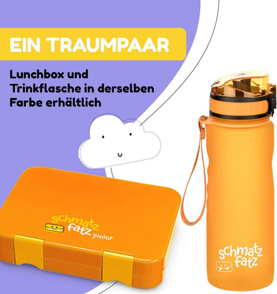 schmatzfatz Trinkflasche Kinder Auslaufsicher 0,5L, Sport Trinkflasche Schule zum Wandern & Fitnesss