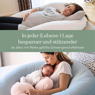 Traumreiter Seitenschläferkissen Visco Comfort M mit Bezug Grau Deluxe, Hybrid Kissen + 1cm Memory F