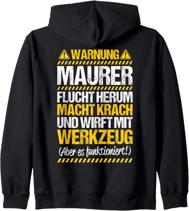 Wirft Mit Werkzeug Maurer Kapuzenjacke