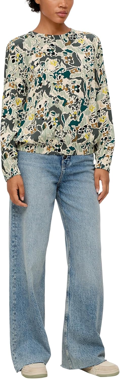 s.Oliver Damen Bluse Langarm 34 Blue Green, 34 Blue Green