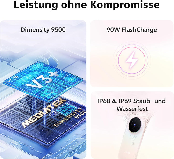 vivo X300 5G Smartphone, 12G + 256G, kompakter 6,31"-Flachbildschirm, ZEISS Dreifachkamera, 200 MP Z