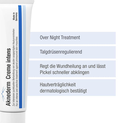 Aknederm Creme intens 2 x 30g für alle Hauttypen - entzündungshemmende Anti Pickel Creme mit Zink -