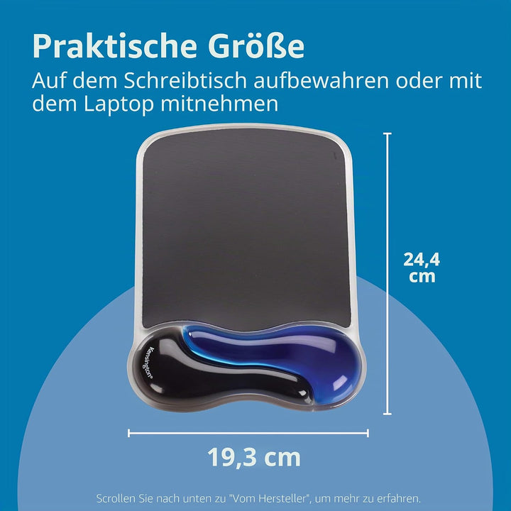 Kensington ergonomisches Mauspad mit Handgelenkauflage, Rutschfeste und bequeme Duo-Gel-Handgelenksh