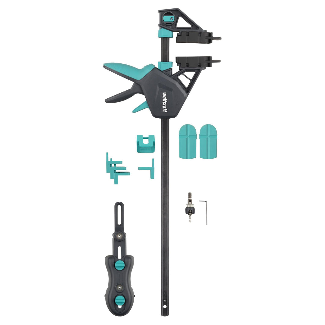 wolfcraft Terrassenbau-Set PRO, 11-tlg. - Das Komplettset für schnelle, effektive und gleichmässige