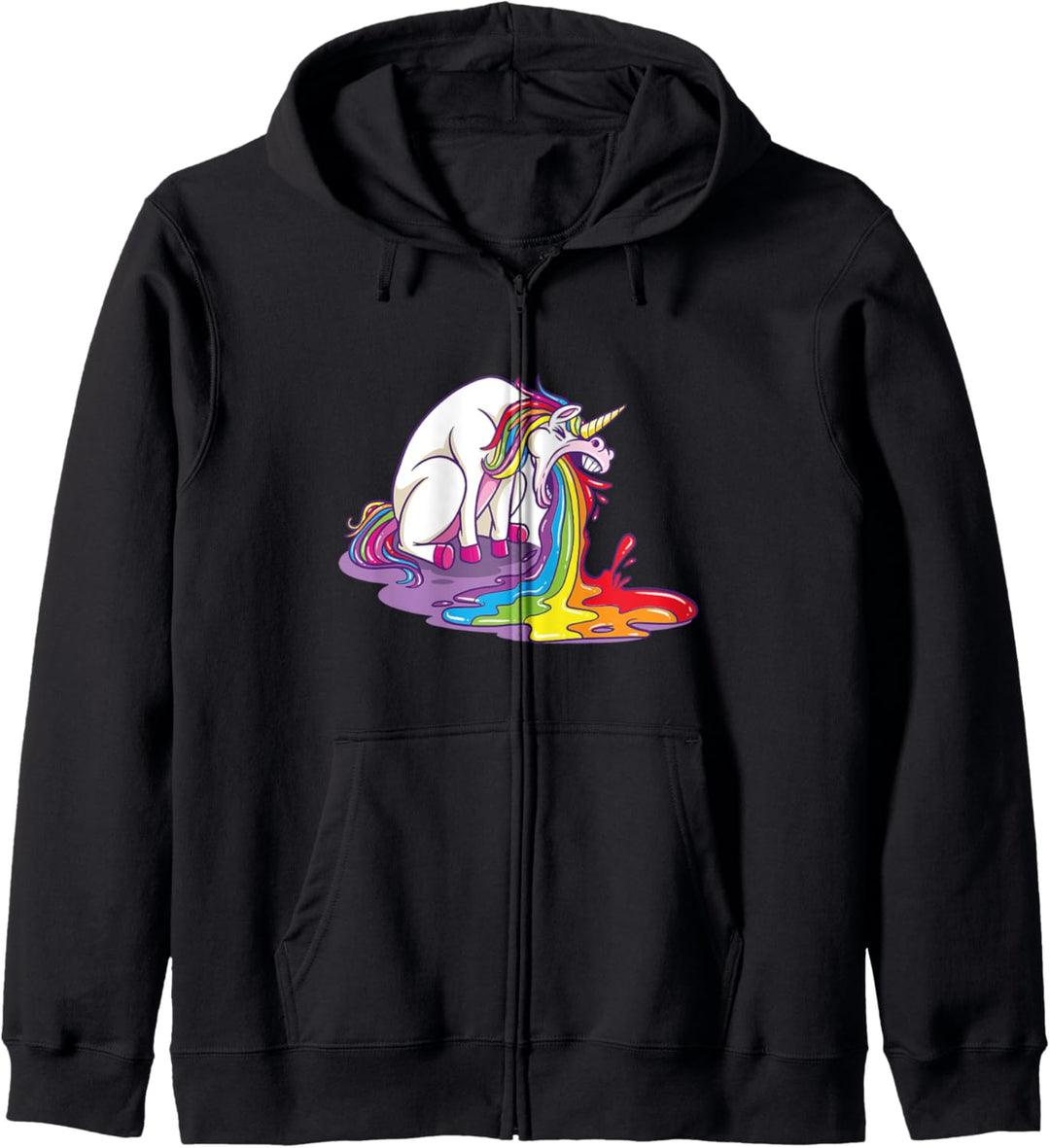 Einhorn Kotzt einen Regenbogen lustiges Geschenk Kapuzenjacke