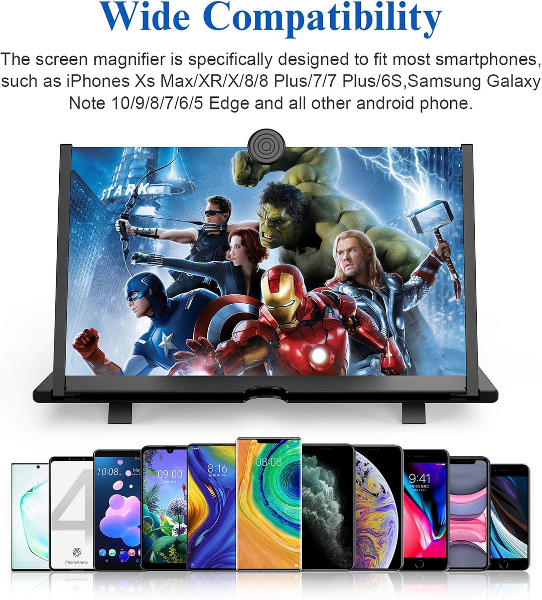 30,5 cm (12 Zoll) Bildschirmlupe für Handy, Fanlory 3D HD Vergrösserung Projektor-Bildschirmvergröss