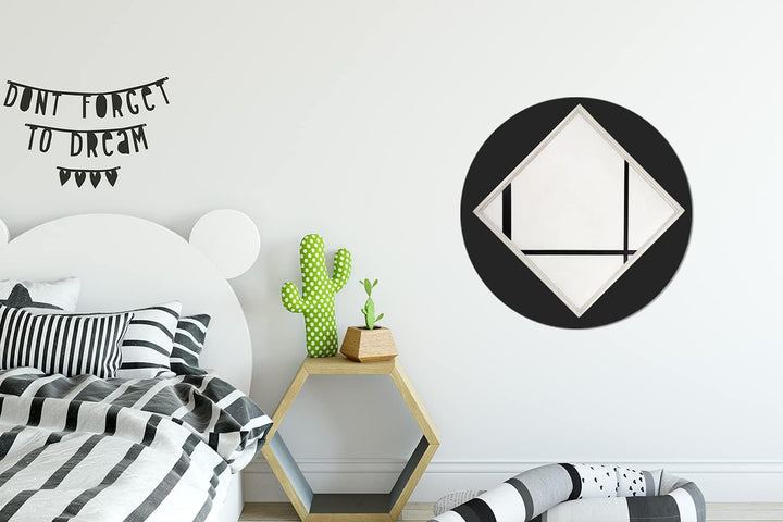 MuchoWow Wandbild Rund Wanddeko Deko Wohnzimmer Bilder 60x60 cm Komposition 4 - Piet Mondrian, 60x60