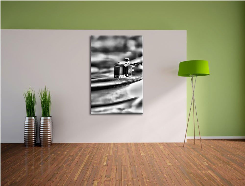 Monocrome, Schallplatte, Format: 100x70 auf Leinwand, XXL riesige Bilder fertig gerahmt mit Keilrahm