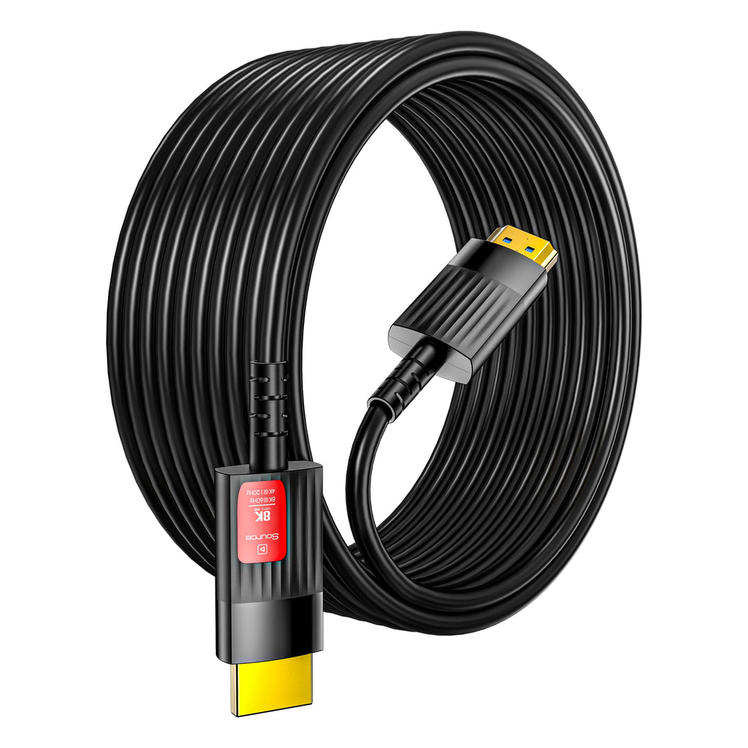 8K Glasfaser HDMI Kabel 12Meter, 48Gbps Ultra High Speed HDMI 2.1 Kabel 8K@60Hz 4K@120Hz eARC HDCP 2