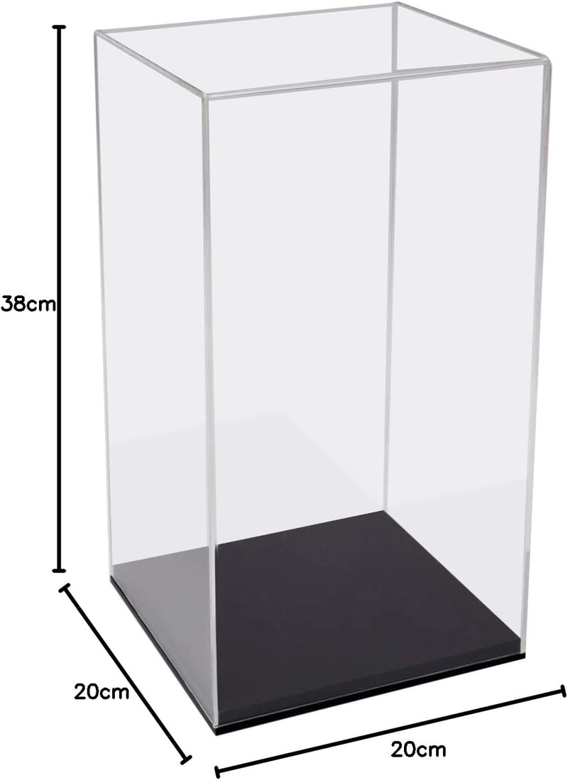 HMF 46812 Acryl Vitrine / Schaukasten für Modellautos, Figuren | 20 x 20 x 38 cm | Transparent 38 cm