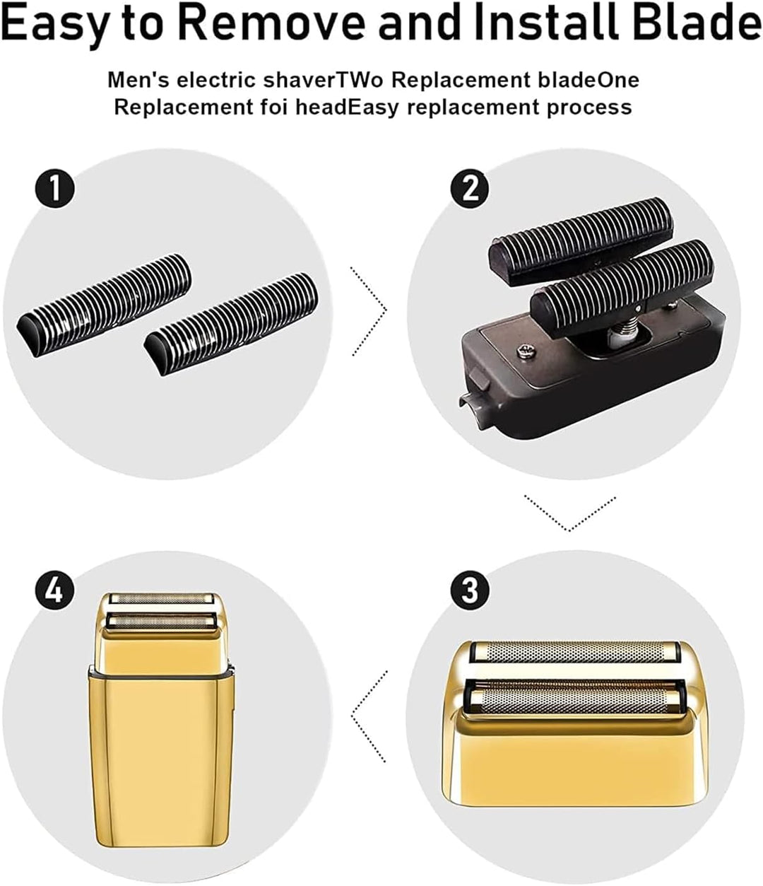 AUDOC 2PCS Rasierer Ersatzfolienkopf Kompatibel mit BaByliss Doppelfolienrasierer, Ersatzfolie Kompa