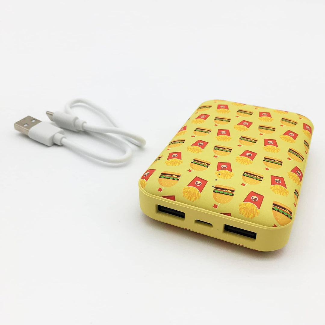 Wondee Power Bank, Slimmest USB 3A High Speed 10000 Ah Wondee Externer Akku Junk Food, tragbarer Akk