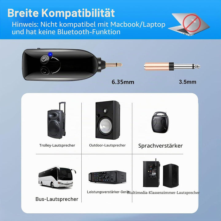 Kabelloses Mikrofonsystem für 2 Personen, HUACAM 2,4 G Dual Wireless Headset und Handheld 2-in-1, 48