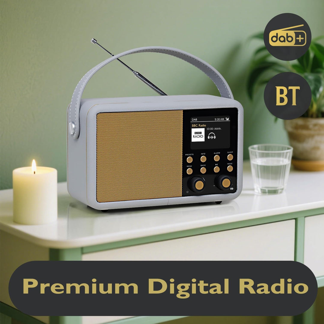 LEMEGA Class Finesse DAB+ Digitalradio mit Farbdisplay – Edler Bluetooth-Radiowecker mit 60 Senderpl