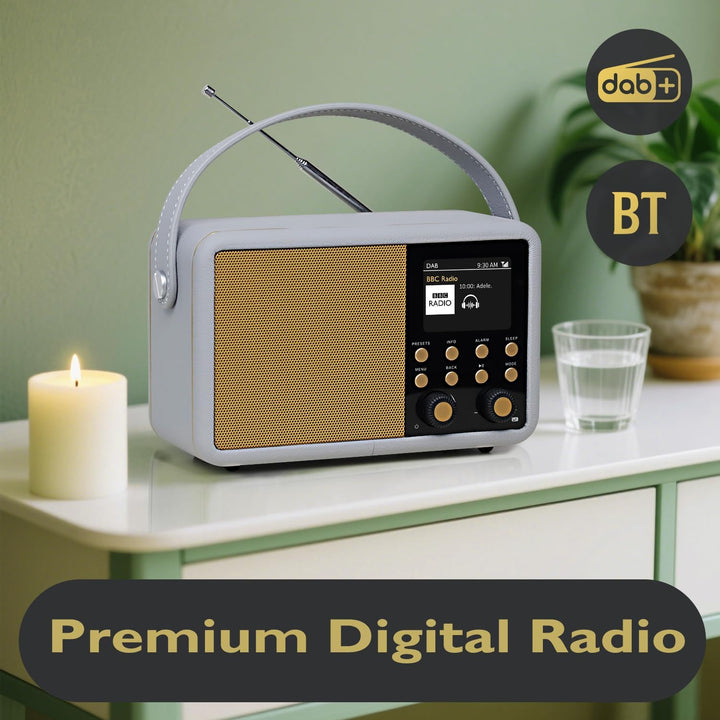 LEMEGA Class Finesse DAB+ Digitalradio mit Farbdisplay – Edler Bluetooth-Radiowecker mit 60 Senderpl