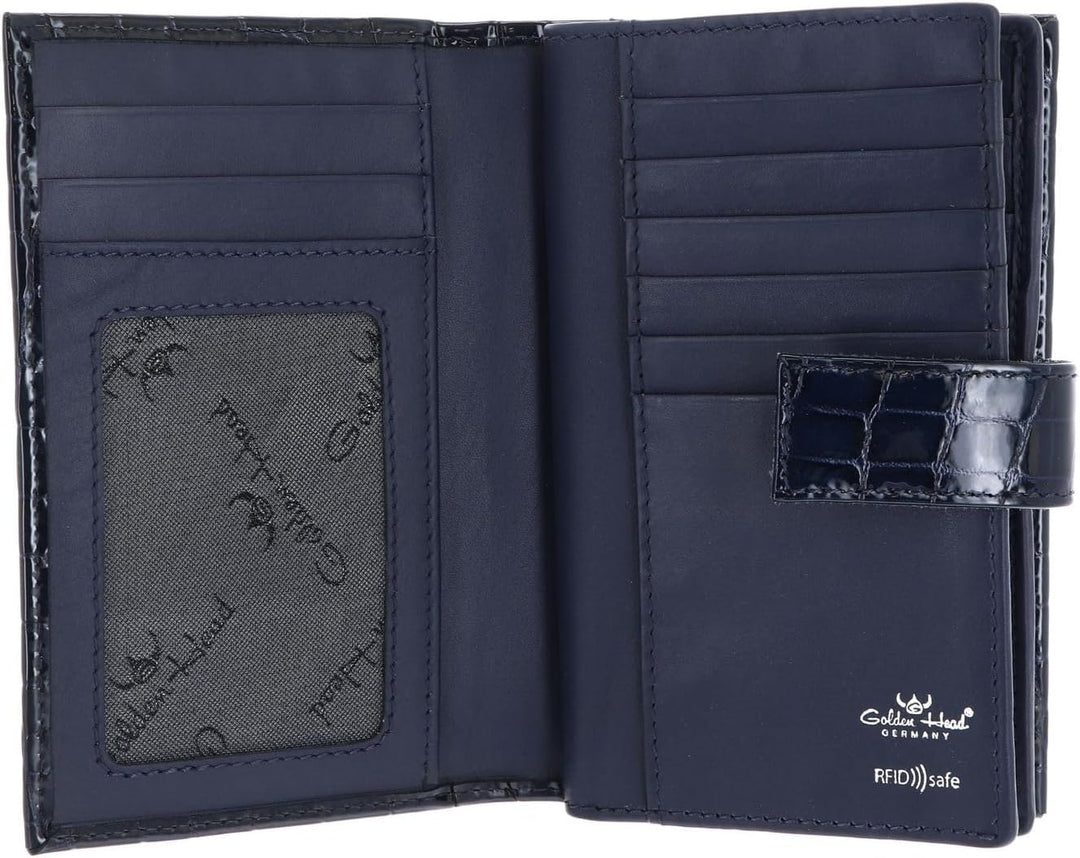 Golden Head Leder Geldbörse Cayenne RFID Protect Damenbörse 2800 Nachtblau dunkelblau, Nachtblau