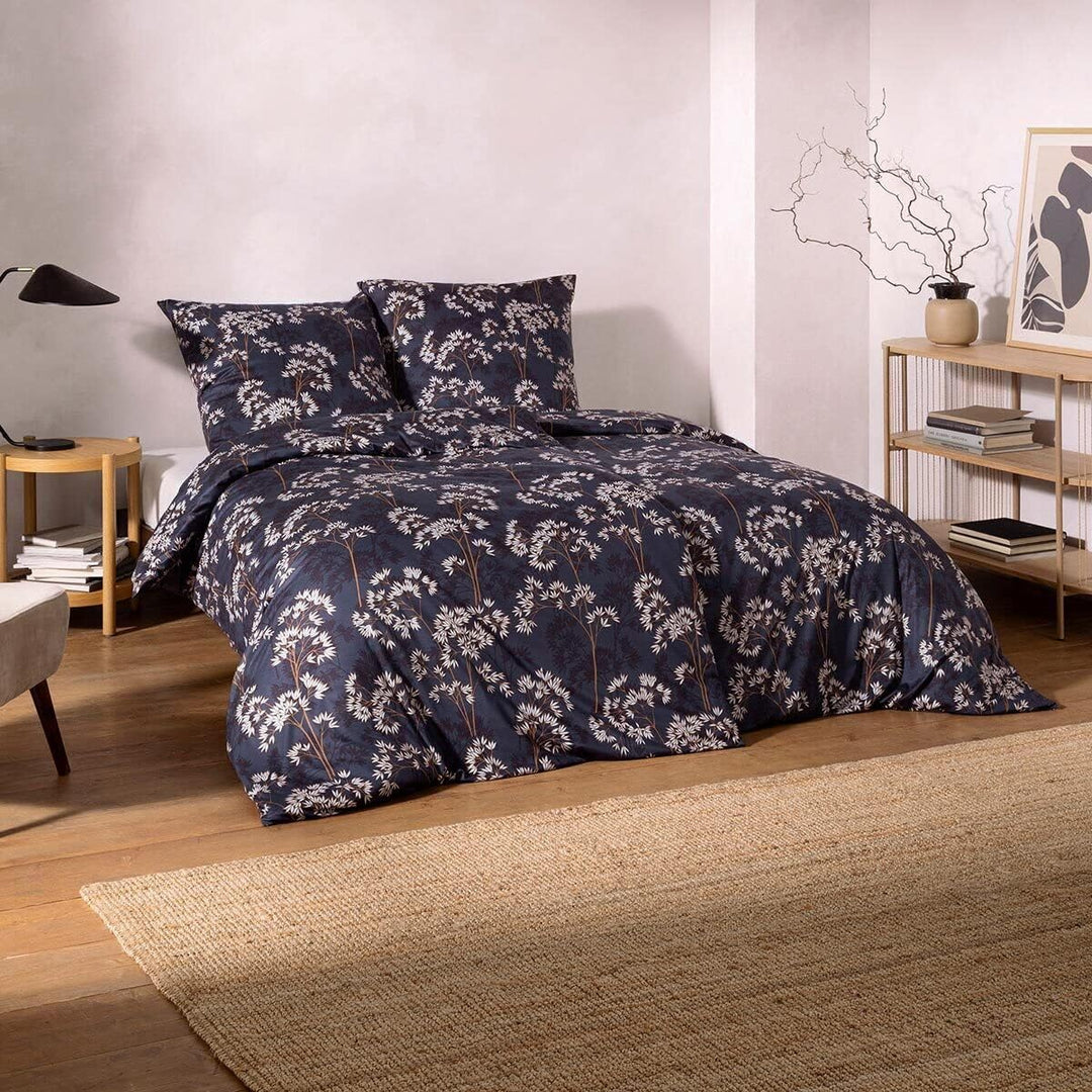 ESTELLA Mako Interlock Jersey Bettwäsche Riona Nachtblau 1 Bettbezug 135 x 200 cm + 1 Kissenbezug 80