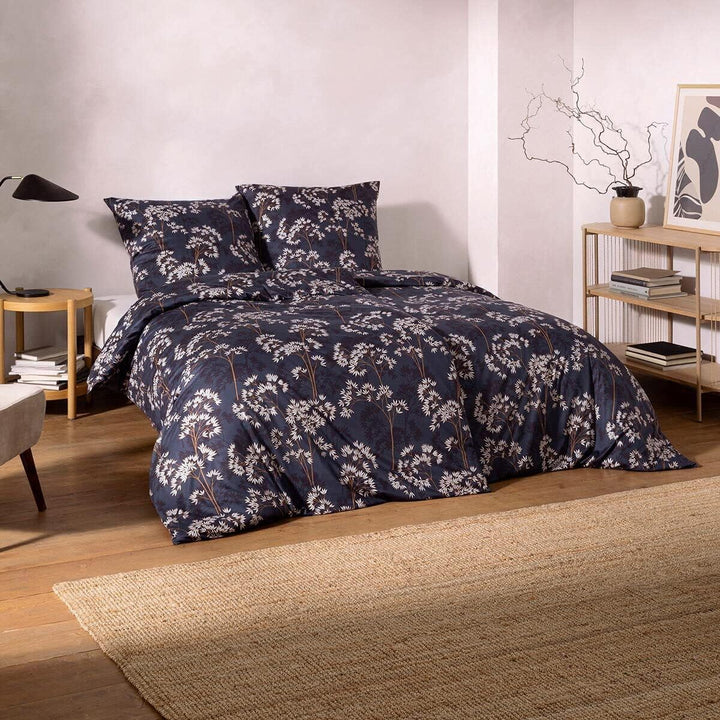 ESTELLA Mako Interlock Jersey Bettwäsche Riona Nachtblau 1 Bettbezug 135 x 200 cm + 1 Kissenbezug 80