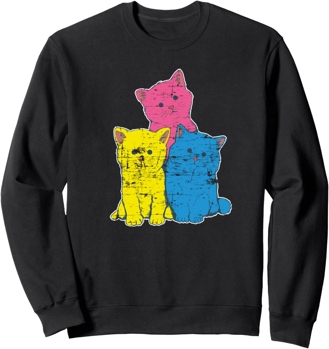 Gay Pride Queer LGBTQ Haustier Geschenk Pansexuell Katze Sweatshirt