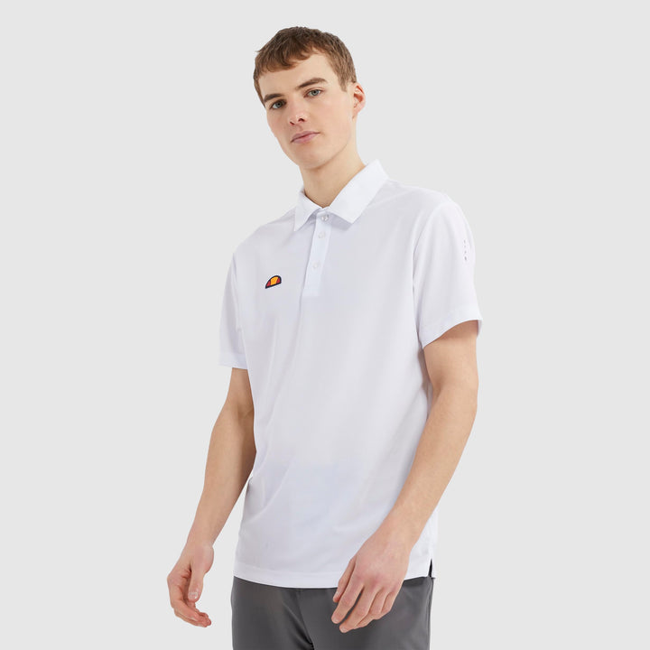 Ellesse Herren Bertola Anti-Odour-Feuchtigkeitsdocht 3-Knopf-Golf Polo-Hemd S Weiss, S Weiss