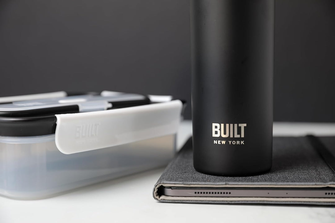 Built Geschenkset Bento Box mit Besteck und auslaufsicherer, isolierter Wasserflasche, für Pendler,